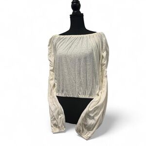Free People Cream Off-Shoulder Blouse